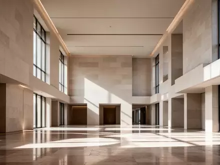 Ein minimalistisches, modernes Regierungsgebäude mit klaren architektonischen Linien und hellem Tageslicht. - Foto: über boerse-global.de
