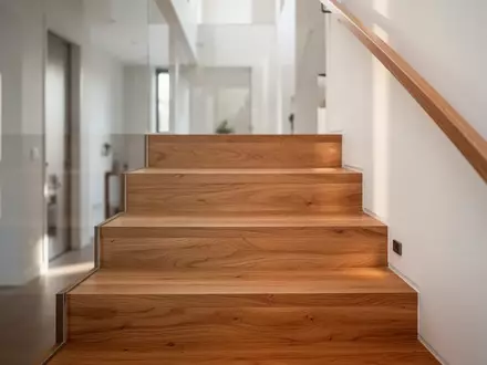 Modernes Treppenhaus in einem Wohngebäude mit Fokus auf Architektur und Lichtstimmung - Foto: über boerse-global.de