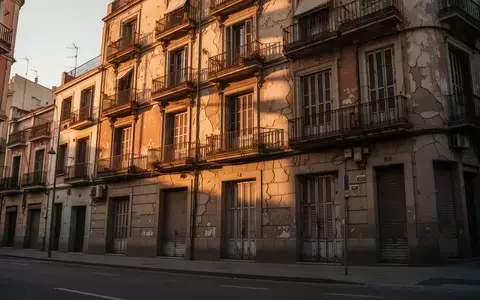 Ein mehrstöckiges, gealtertes Wohngebäude in einer städtischen Umgebung von Madrid mit verwitterter Fassade. - Foto: über boerse-global.de