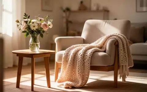 Ein sonnendurchfluteter, wohnlicher Raum mit einem gemütlichen Sessel und einer Blumenvase auf einem Beistelltisch. - Foto: über boerse-global.de
