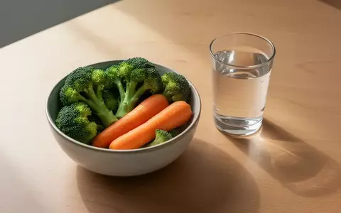 Eine Schale mit frischem Gemüse und ein Glas Wasser auf einem Holztisch als Symbol für gesunde Ernährung. - Foto: über boerse-global.de