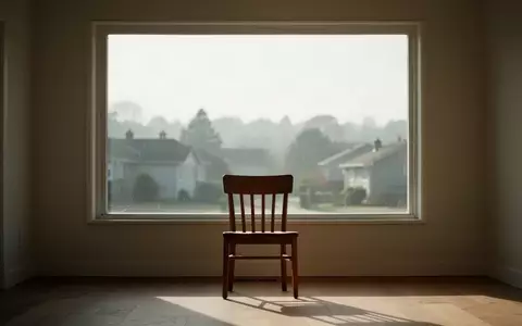 Ein leerer, sonnendurchfluteter Raum mit einem einzelnen Stuhl vor einem Fenster mit Blick auf eine ruhige Landschaft. - Foto: über boerse-global.de