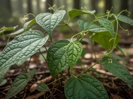 Nahaufnahme der Blätter und Stängel der Heilpflanze Paederia foetida in einer natürlichen Umgebung. - Foto: über boerse-global.de