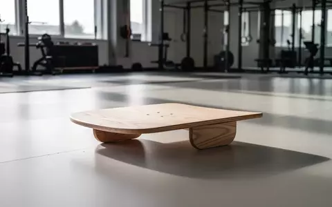 Ein hölzernes Balance-Board auf einem hellen Sportboden in einem sonnendurchfluteten Trainingsraum. - Foto: über boerse-global.de