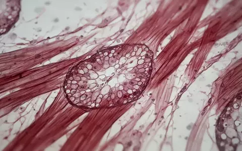 Mikroskopische Aufnahme von biologischem Muskelgewebe mit detaillierter Faserstruktur. - Foto: über boerse-global.de