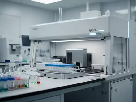 Ein steriler, moderner Laborraum mit hochpräzisen Analysegeräten für die medizinische Forschung in einer klinischen Umgebung. - Foto: über boerse-global.de