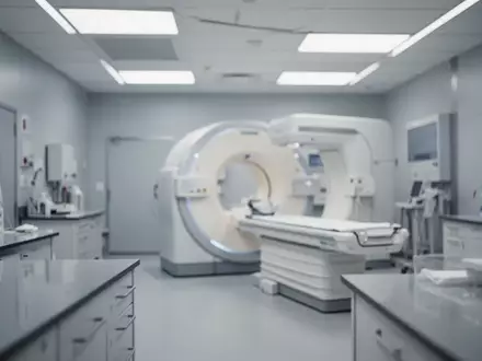 Ein klinisch-moderner, steriler Untersuchungsraum in einer radiologischen Fachabteilung mit neutralem Licht. - Foto: über boerse-global.de
