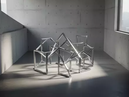 Minimalistische, architektonische Innenansicht mit geometrischen Metallstrukturen, die Sicherheit und Ordnung symbolisieren. - Foto: über boerse-global.de