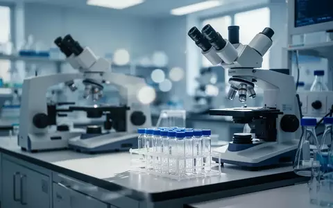 Ein modernes, steriles hämatologisches Labor mit präzisen Analysegeräten und Glasgefäßen auf einem sauberen Arbeitstisch. - Foto: über boerse-global.de