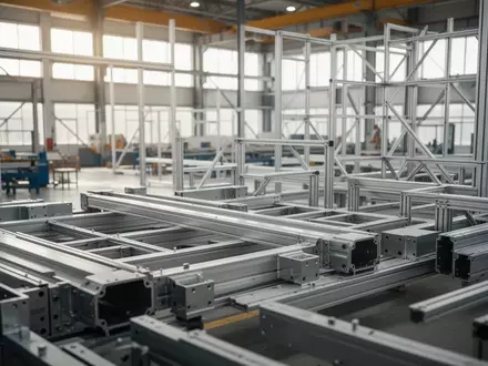 Moderne Produktionshalle mit Aluminiumbauteilen und Tageslichteinfall. - Foto: über boerse-global.de