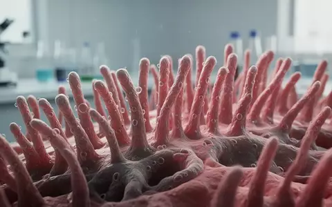 Mikroskopische Aufnahme von intestinalen Zotten, die die biologische Struktur des Darmgewebes im Labor darstellen. - Foto: über boerse-global.de