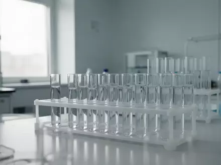 Ein minimalistisches, modernes Labor mit Reagenzgläsern in einer professionellen Forschungsumgebung. - Foto: über boerse-global.de