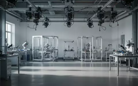 Ein steriles, hochmodernes Labor mit industrieller Bewegungserfassungstechnik und minimalistischer Einrichtung. - Foto: über boerse-global.de