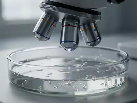 Ein mikroskopisches Labor-Setup mit einer Petrischale in einer sterilen wissenschaftlichen Umgebung. - Foto: über boerse-global.de