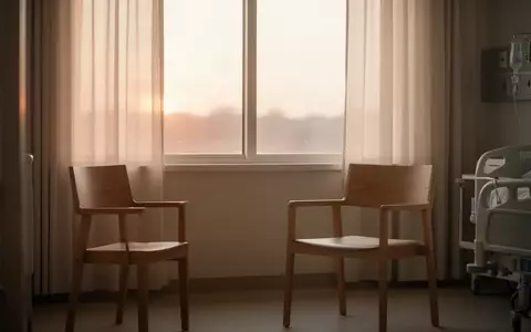 Ein ruhiges, sonnendurchflutetes Krankenzimmer mit einem leeren Stuhl am Fenster, das eine Atmosphäre der Genesung vermittelt. - Foto: über boerse-global.de