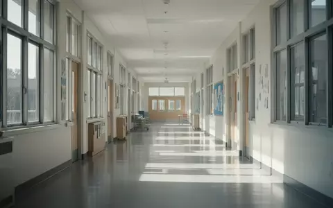 Ein heller, leerer Schulflur mit großen Fenstern und klaren architektonischen Linien in einer ruhigen Atmosphäre. - Foto: über boerse-global.de