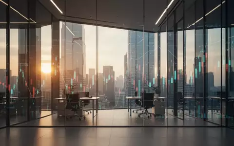 Abstrakte Darstellung einer modernen Büroarchitektur bei Sonnenuntergang als Symbol für Unternehmensführung und Finanzmärkte. - Foto: über boerse-global.de
