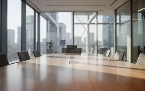 Ein minimalistischer, lichtdurchfluteter moderner Büroraum mit einem Holztisch in einer ruhigen Atmosphäre. - Foto: über boerse-global.de