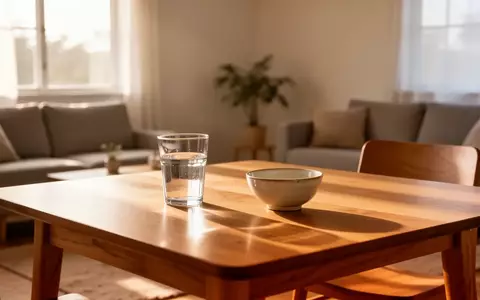 Ein helles, ruhiges Wohnzimmer bei Tageslicht mit einem Holztisch, das eine Atmosphäre von häuslicher Sicherheit vermittelt. - Foto: über boerse-global.de