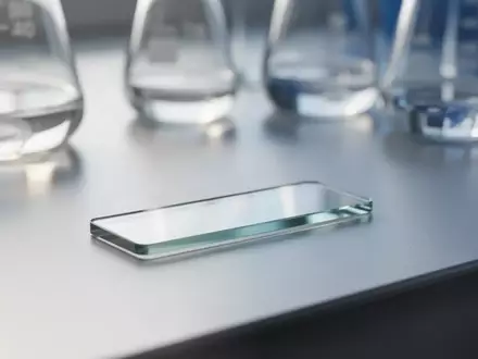 Ein sauberer Labortisch mit einem Objektträger und verschwommenen Glasgeräten im Hintergrund bei natürlichem Licht. - Foto: über boerse-global.de