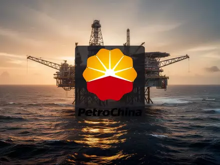 Moderne Offshore-Ölplattform bei Sonnenaufgang über dem Meer - Foto: über boerse-global.de