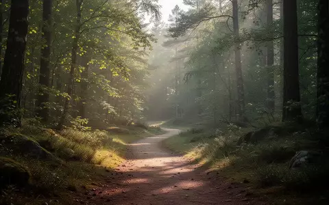 Ein ruhiger Waldweg bei Morgenlicht, der zu Bewegung und Entspannung in der Natur einlädt. - Foto: über boerse-global.de