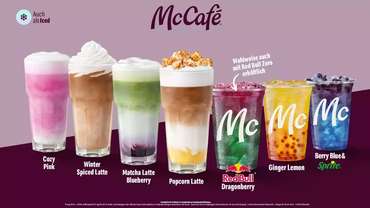 Von cold bis cozy: Die neuen McCafé® Drinks von McDonald's Deutschland bringen Berlin zum Leuchten - Bild: presseportal.de