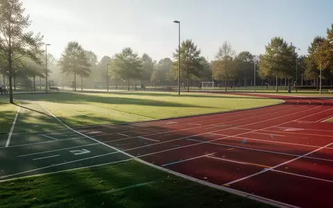 Ein sonniger Park mit einer Laufbahn im Freien, der zu Bewegung und sportlicher Aktivität einlädt. - Foto: über boerse-global.de