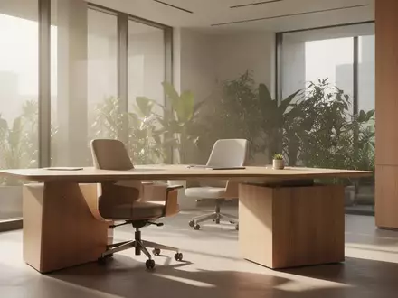 Ein heller, modern gestalteter Büroarbeitsplatz mit ergonomischen Möbeln und Pflanzen in einer ruhigen, professionellen Umgebung. - Foto: über boerse-global.de
