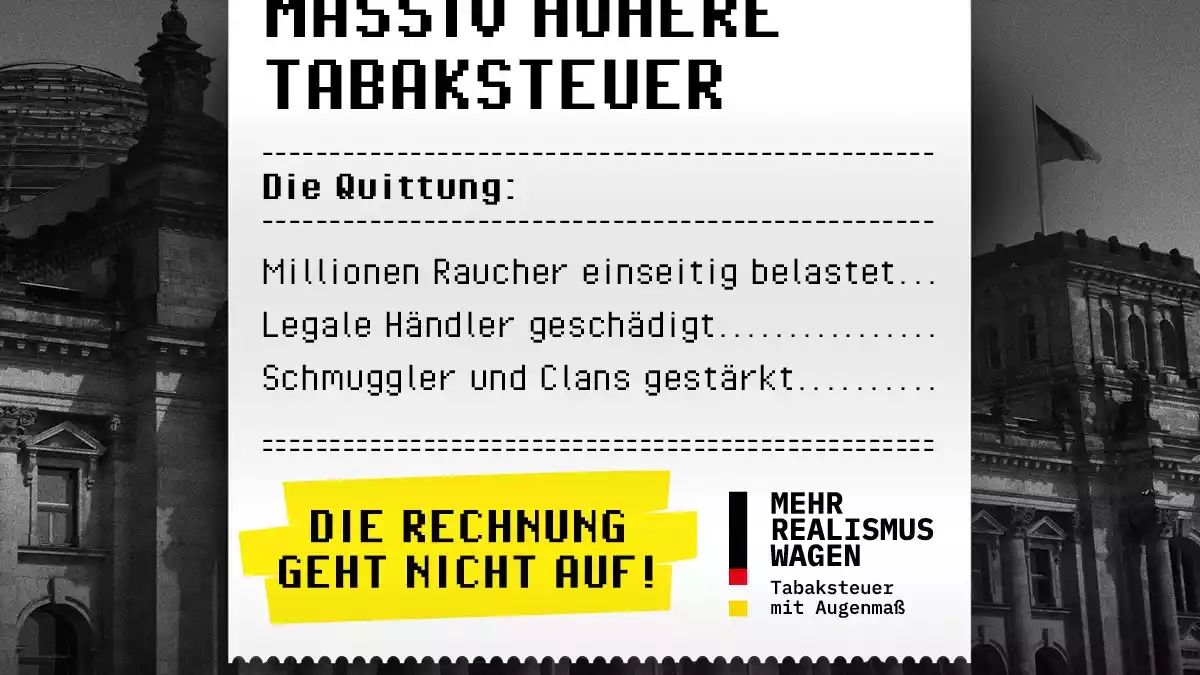 Tabaksteuer: Unseriöses Milliarden-Ziel statt Realitätssinn / BVTE kritisiert BMF-Aussagen und warnt vor fatalem Blindflug - Bild: presseportal.de