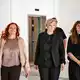 Die Parteispitzen um Bettina König (SPD), Nina Stahr (Grüne) und Kerstin Wolter (Linke) haben sich auf Sondierungen geeinigt. - Bild: Sören Stache/dpa