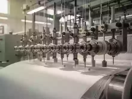 Präzisionsmaschinen in einer modernen Textilfabrik in einer hellen industriellen Umgebung. - Foto: über boerse-global.de