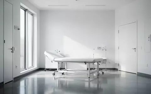 Ein minimalistischer, heller Behandlungsraum in einer medizinischen Einrichtung mit klaren architektonischen Linien. - Foto: über boerse-global.de