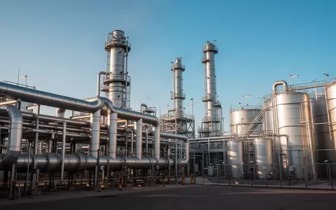 Moderne Industrieanlage eines Chemieunternehmens unter blauem Himmel. - Foto: über boerse-global.de