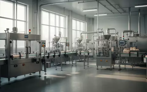 Leere, moderne Industrieanlage in einer Fabrik mit Edelstahlmaschinen und natürlichem Lichteinfall. - Foto: über boerse-global.de
