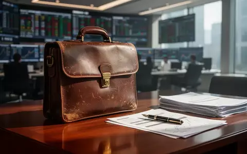 Ein Aktentasche und Dokumente auf einem Schreibtisch vor einem unscharfen Hintergrund eines Finanzhandelsplatzes. - Foto: über boerse-global.de