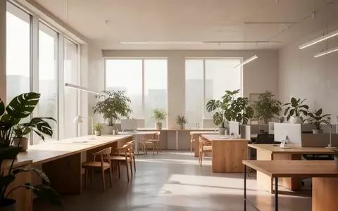 Ein minimalistisch gestalteter, heller moderner Arbeitsbereich mit klaren Linien und natürlichem Tageslicht. - Foto: über boerse-global.de