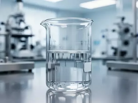 Ein klares Reagenzglas mit einer Flüssigkeit in einem modernen, sterilen Laborumfeld. - Foto: über boerse-global.de