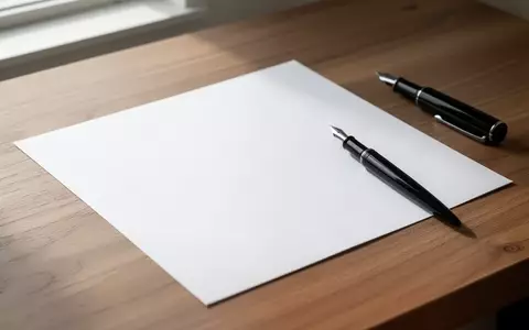 Ein weißes Blatt Papier und ein Füllfederhalter liegen auf einer hölzernen Schreibtischoberfläche bei natürlichem Licht. - Foto: über boerse-global.de