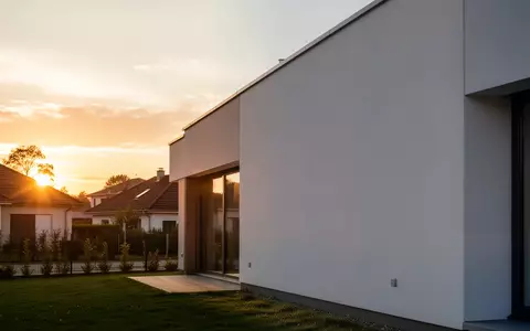 Ein modernes Einfamilienhaus in der Abenddämmerung, das die Umgebung für effizientes Heizen und Energiekosten verdeutlicht. - Foto: über boerse-global.de