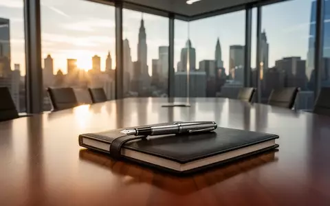 Ein moderner Konferenzraum mit Blick auf eine Skyline während der goldenen Stunde. - Foto: über boerse-global.de