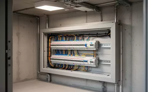 Ein sauber verkabelter Sicherungskasten in einem Technikraum zur Verdeutlichung elektrischer Betriebssicherheit. - Foto: über boerse-global.de