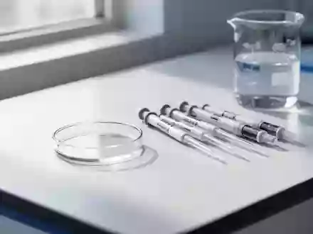Ein minimalistischer Labortisch mit einer leeren Petrischale und wissenschaftlichen Glasgeräten in hellem Tageslicht. - Foto: über boerse-global.de