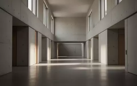 Ein minimalistischer, leerer Flur in einem modernen öffentlichen Gebäude mit hellem Lichteinfall. - Foto: über boerse-global.de