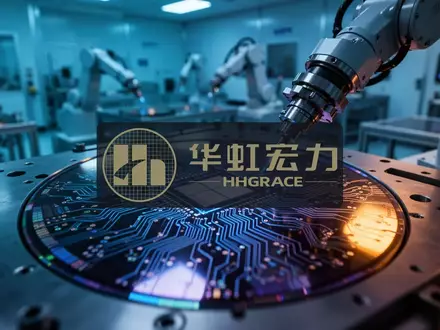 Abstrakte Darstellung einer modernen Halbleiterfertigung mit Fokus auf Silizium-Wafer und industrieller Präzision. - Foto: über boerse-global.de