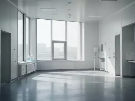 Ein minimalistisches, modernes Forschungslabor mit klaren architektonischen Linien und hellem Tageslicht. - Foto: über boerse-global.de
