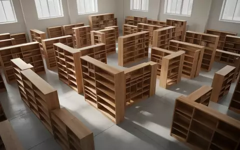 Ein minimalistischer Archivraum mit leeren Holzregalen und langgezogenen Schatten auf dem Betonboden. - Foto: über boerse-global.de