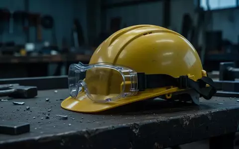 Symbolbild: Schutzhelm und Schutzbrille auf einer Werkbank - Foto: über boerse-global.de