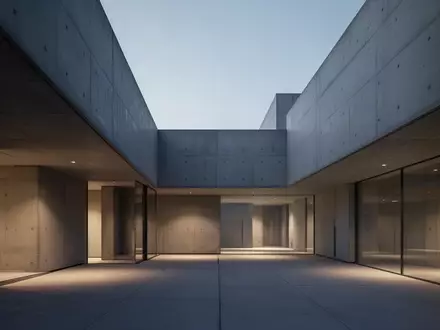 Eine moderne, minimalistische Betonarchitektur bei Dämmerlicht, die Ordnung und Transparenz symbolisiert. - Foto: über boerse-global.de