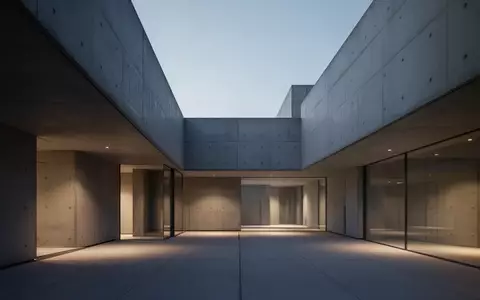 Eine moderne, minimalistische Betonarchitektur bei Dämmerlicht, die Ordnung und Transparenz symbolisiert. - Foto: über boerse-global.de